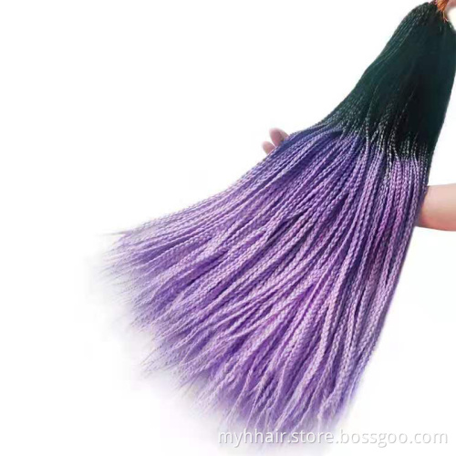 22 Roots/pack Ombre Three Tone Synthetic Braiding Hair extension Heat Fiber Bulk toupee Crochet braids toupee 24 inch box braid